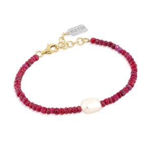 Candy Baroque Pearl Bracelet-Semi Precious  Ruby