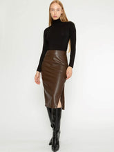Load image into Gallery viewer, Vegan Leather Midi Skirt
