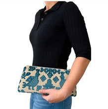 Load image into Gallery viewer, XL Velvet Cut Clutch-Peacock
