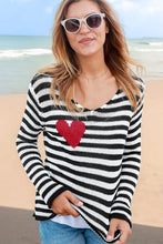 Load image into Gallery viewer, Eloise Heart V Cotton Sweater
