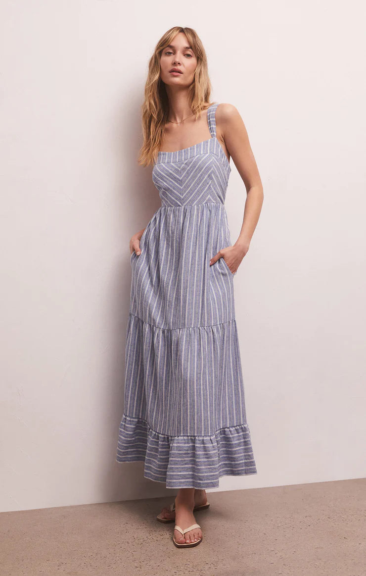 Ayla Striped Midi Dress