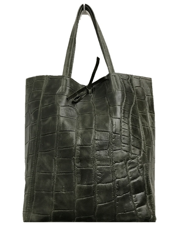 Leather Croco Embossed Tote