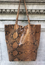 Load image into Gallery viewer, Snake Print Leather Tote
