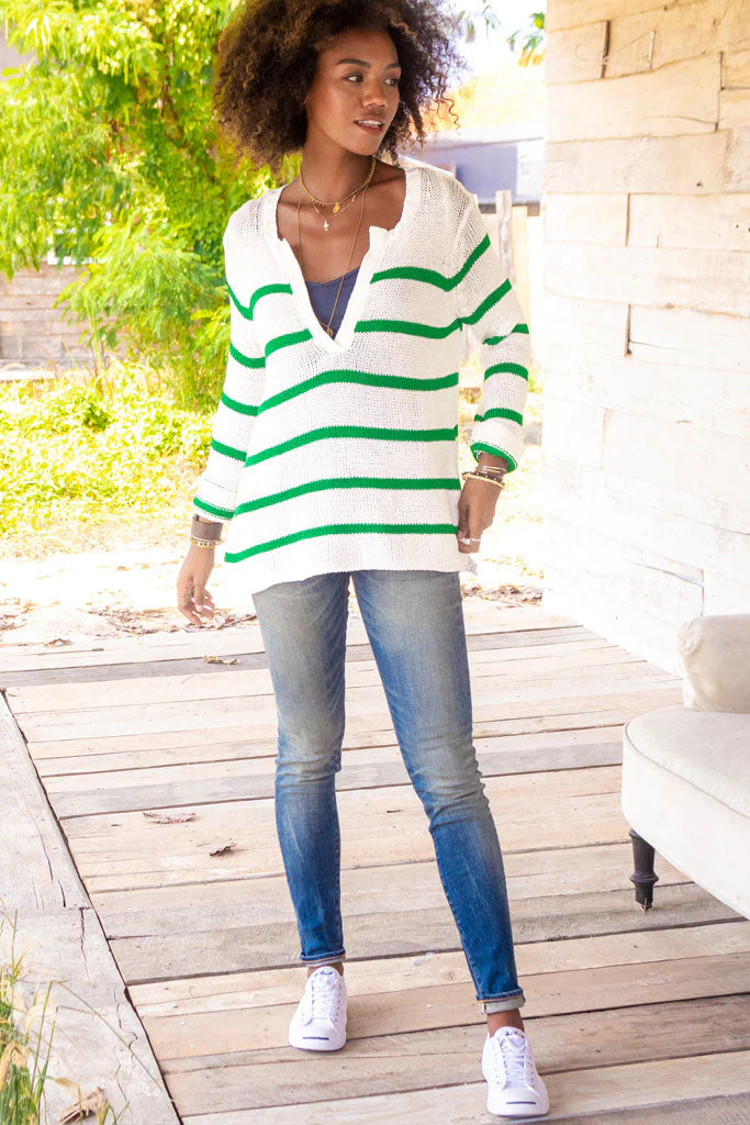Margot Stripe Top Cotton Sweater