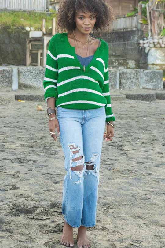 Margot Stripe Top Cotton Sweater